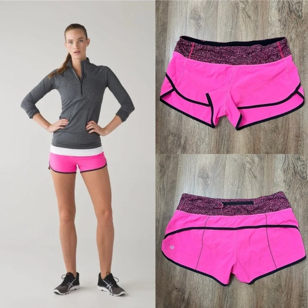 Lululemon Run:‎ Speed Short 4 Way Stretch Raspberry Glo Light Size 6